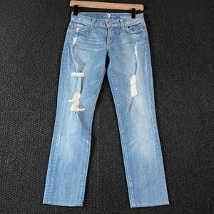 Seven For All Mankind Roxanne Jeans Distressed Washed Bootcut Womens‎ Size 24